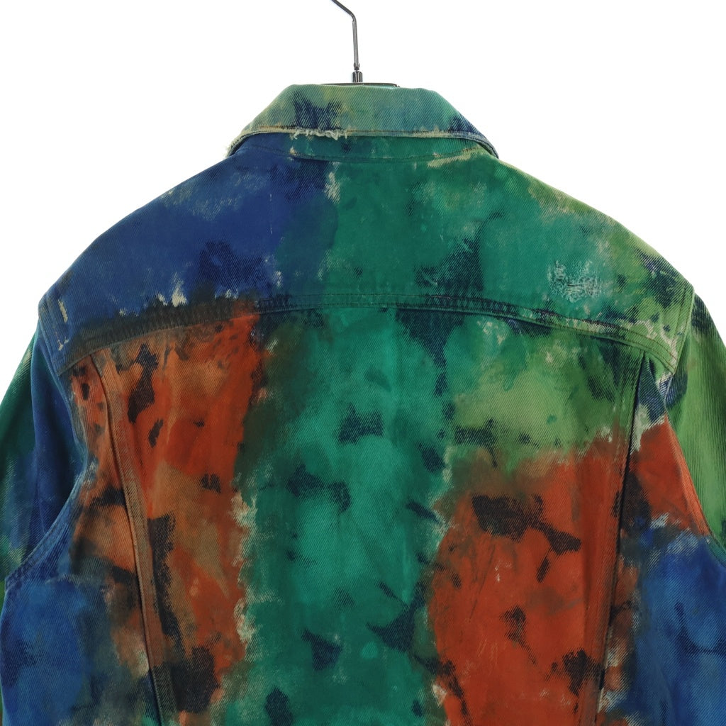 OFF-WHITE(オフホワイト) 19AW ペンキプリントアローピン デストロイデニムジャケット マルチカラー