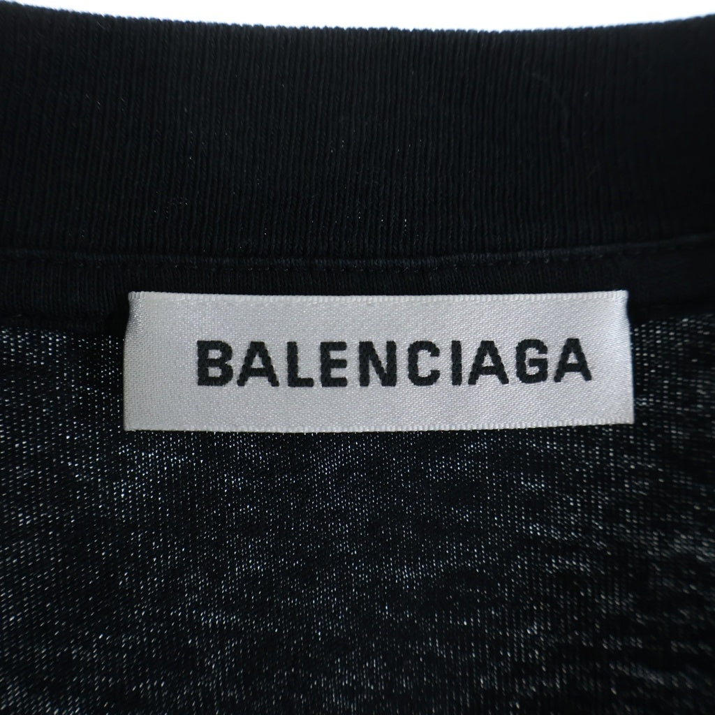BALENCIAGA(バレンシアガ) 18SS I LOVE TECHNO TEE バック刺繍 クルーネック 半袖Tシャツ カットソー 556089 TDV20 ブラック