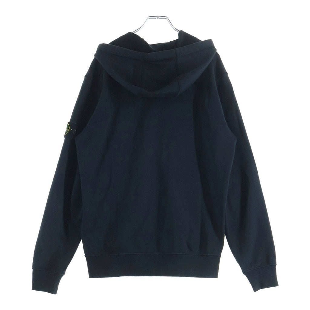 STONE ISLAND(ストーンアイランド) COTTON FLEECE FULL ZIP-UP HOODIE コットンジップアップフーディー ロゴパッチスウェットパーカー 101564251 ブラック
