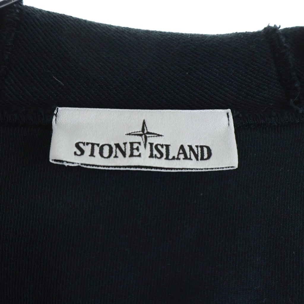 STONE ISLAND(ストーンアイランド) COTTON FLEECE FULL ZIP-UP HOODIE コットンジップアップフーディー ロゴパッチスウェットパーカー 101564251 ブラック