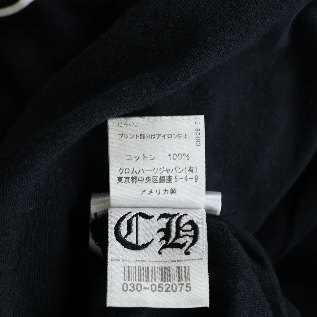 CHROME HEARTS(クロムハーツ) HORSESHOE L/S TEE バックホースシュー 袖フローラルクロス 長袖ポケットTシャツ カットソー ブラック