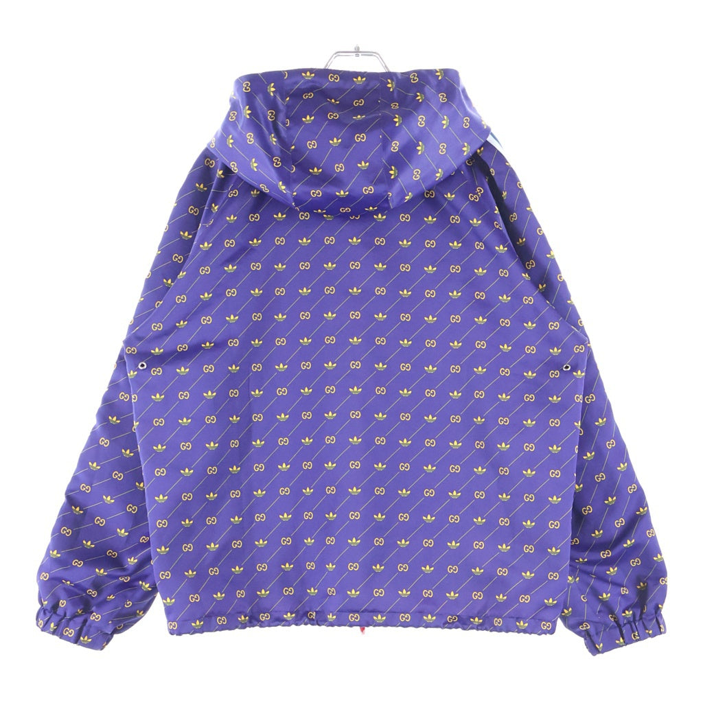 GUCCI(グッチ) ×ADIDAS TREFOIL PRINT JACKET トレフォイルプリントジャケット 691428 ナイロンジャケット ネイビー