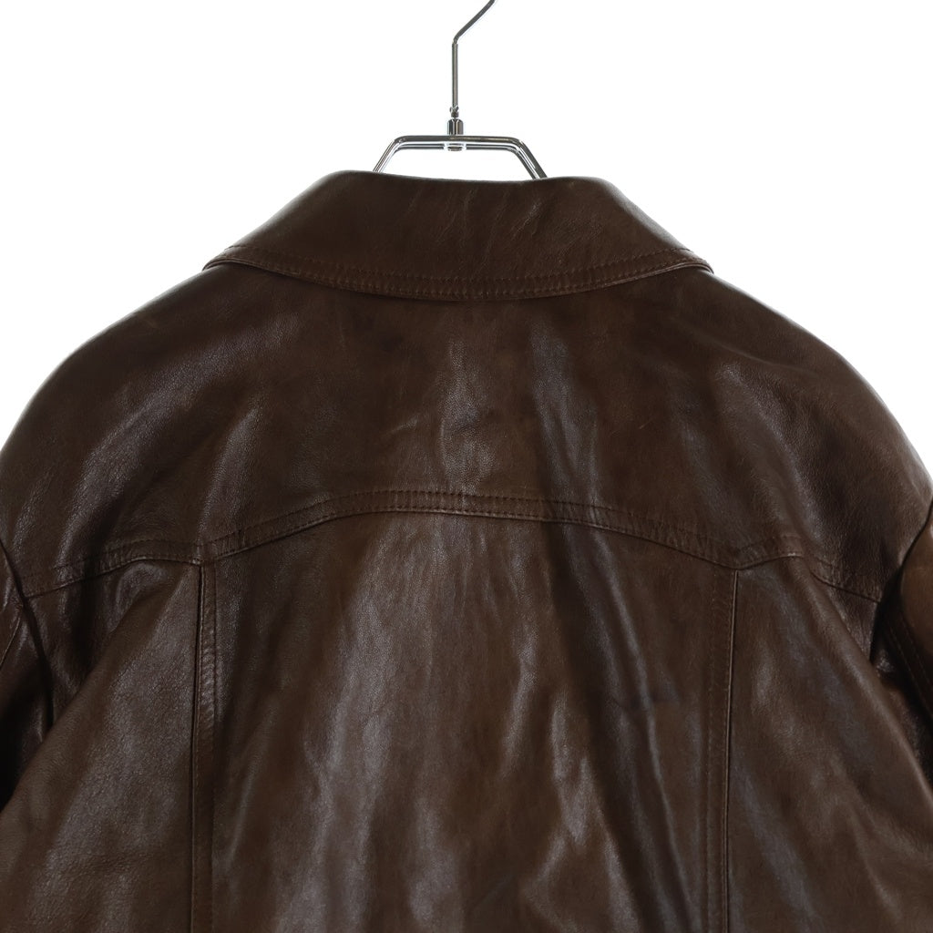 CELINE(セリーヌ) 23AW ワックスウエスタンブルゾン ラムスキン レザージャケット ブラウン