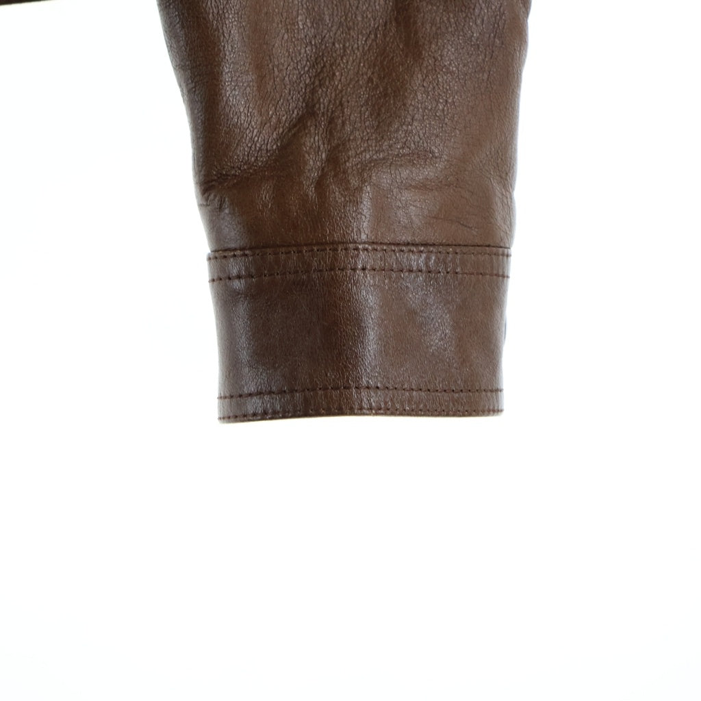 CELINE(セリーヌ) 23AW ワックスウエスタンブルゾン ラムスキン レザージャケット ブラウン