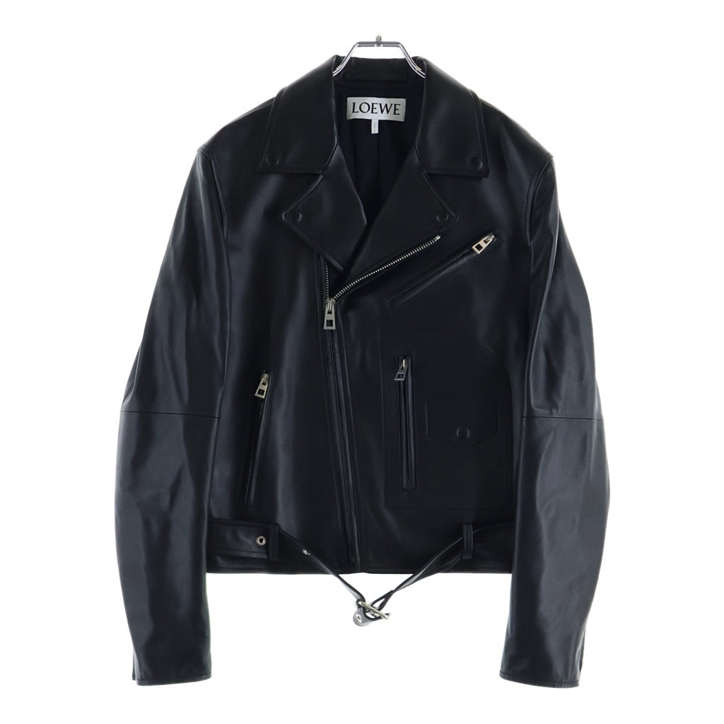 LOEWE(ロエベ) ナッパラムスキンレザーライダースジャケット H526Y19L98 ダブルライダース ブラック