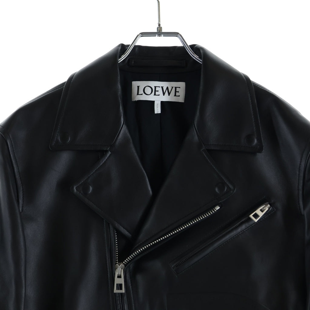 LOEWE(ロエベ) ナッパラムスキンレザーライダースジャケット H526Y19L98 ダブルライダース ブラック