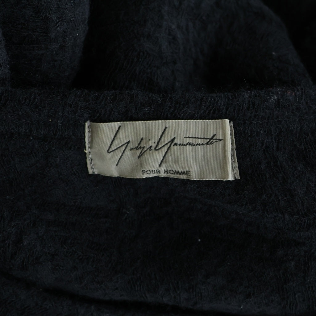 Yohji Yamamoto POUR HOMME(ヨウジヤマモト プールオム) ウール プルオーバー HD-T25-192 クルーネックニット ブラック
