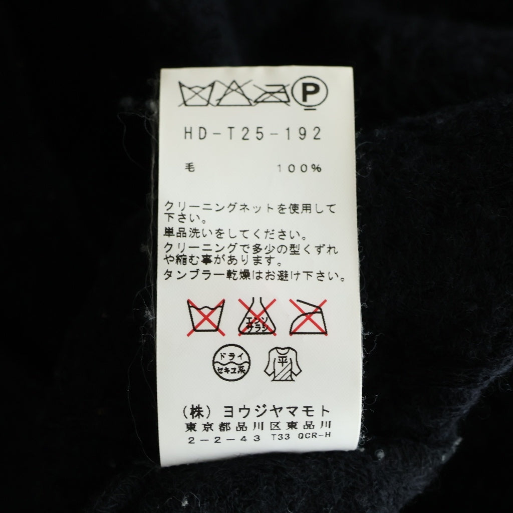 Yohji Yamamoto POUR HOMME(ヨウジヤマモト プールオム) ウール プルオーバー HD-T25-192 クルーネックニット ブラック