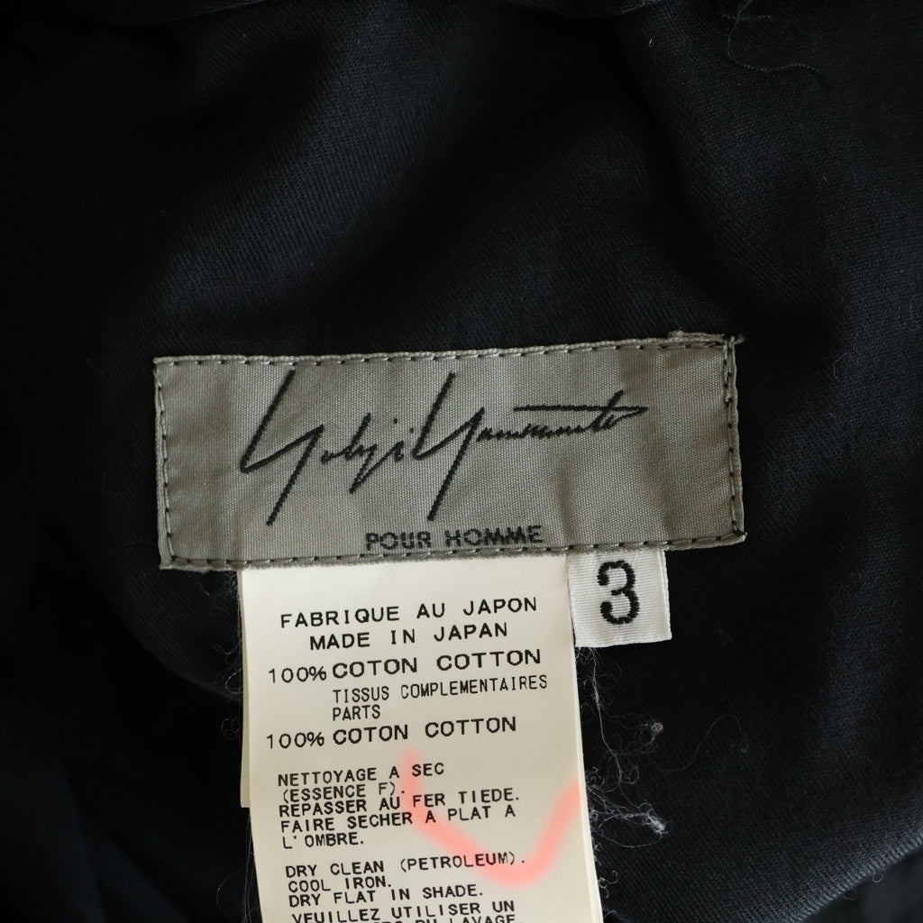 Yohji Yamamoto POUR HOMME(ヨウジヤマモト プールオム) 12SS 断ち切り ベルト HB-P16-010 クロップドパンツ ブラック