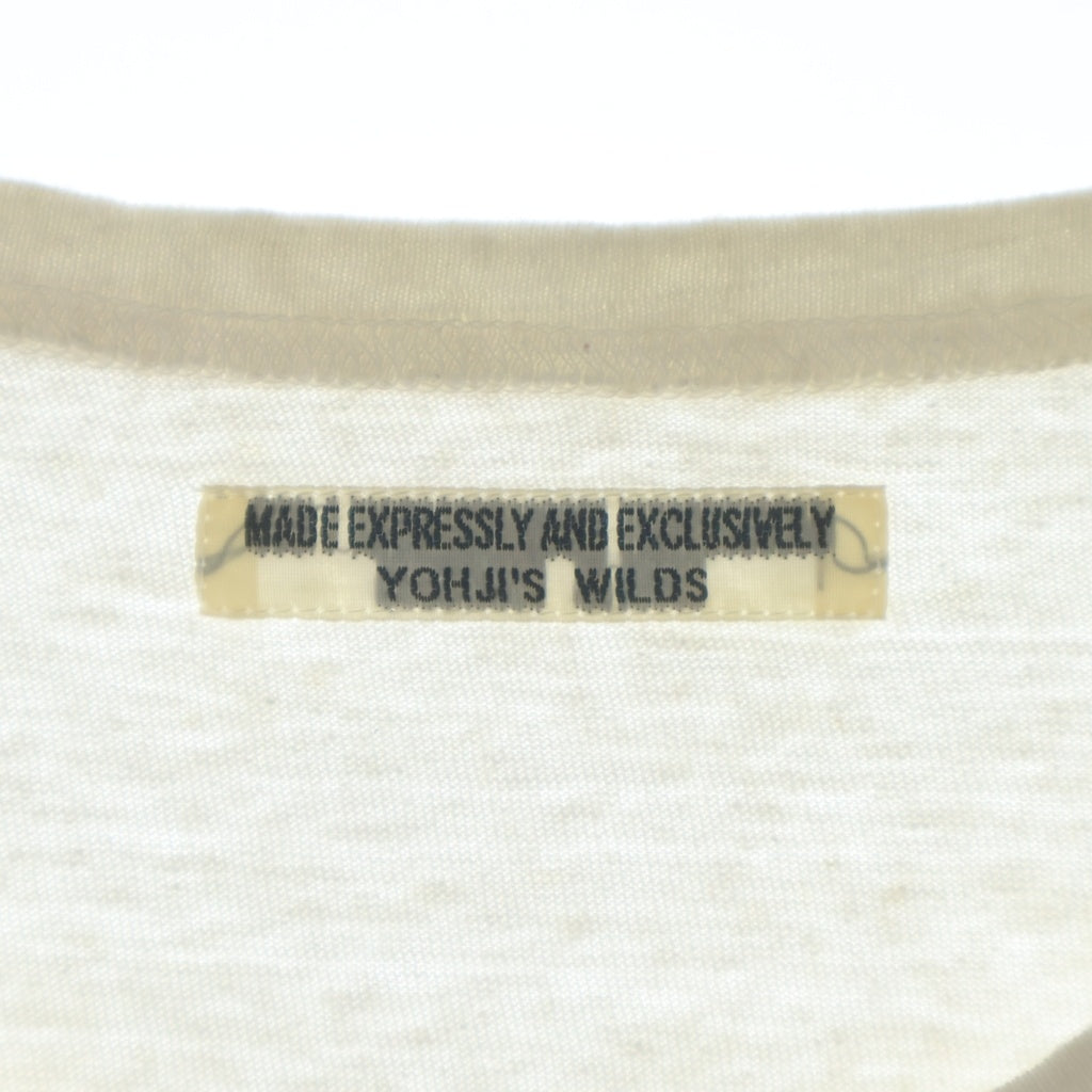REGULATION Yohji Yamamoto MEN(レギュレーションヨウジヤマモトメン) 19SS アシンメトリー コットンリネン HH-T56-0-070 クルーネックTシャツ ホワイト