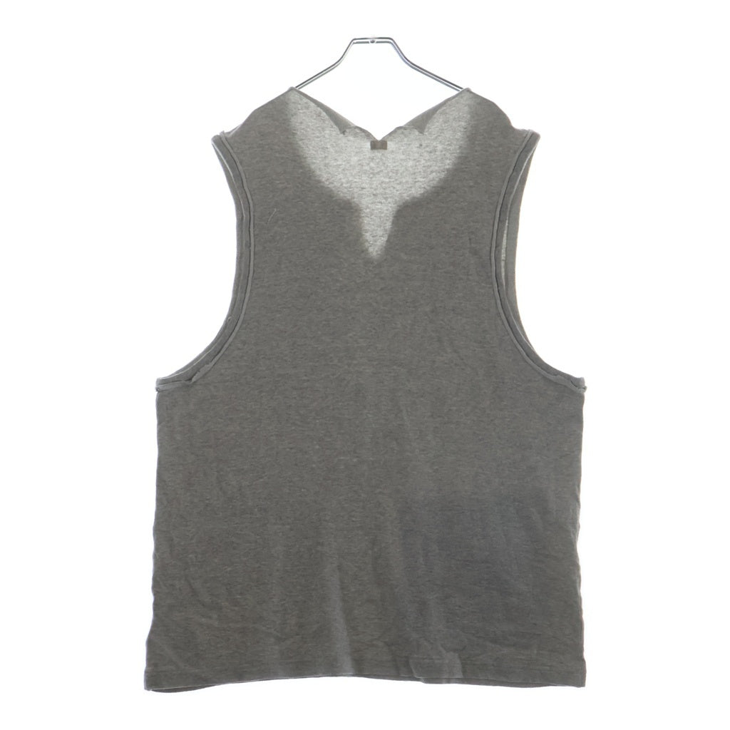 REGULATION Yohji Yamamoto MEN(レギュレーションヨウジヤマモトメン) 19SS SLEEVELESS SWEATER WITH FLAP POCKET AND SLITS IN NECKLINE スウェット HZ-T56-087 タンクトップ グレー