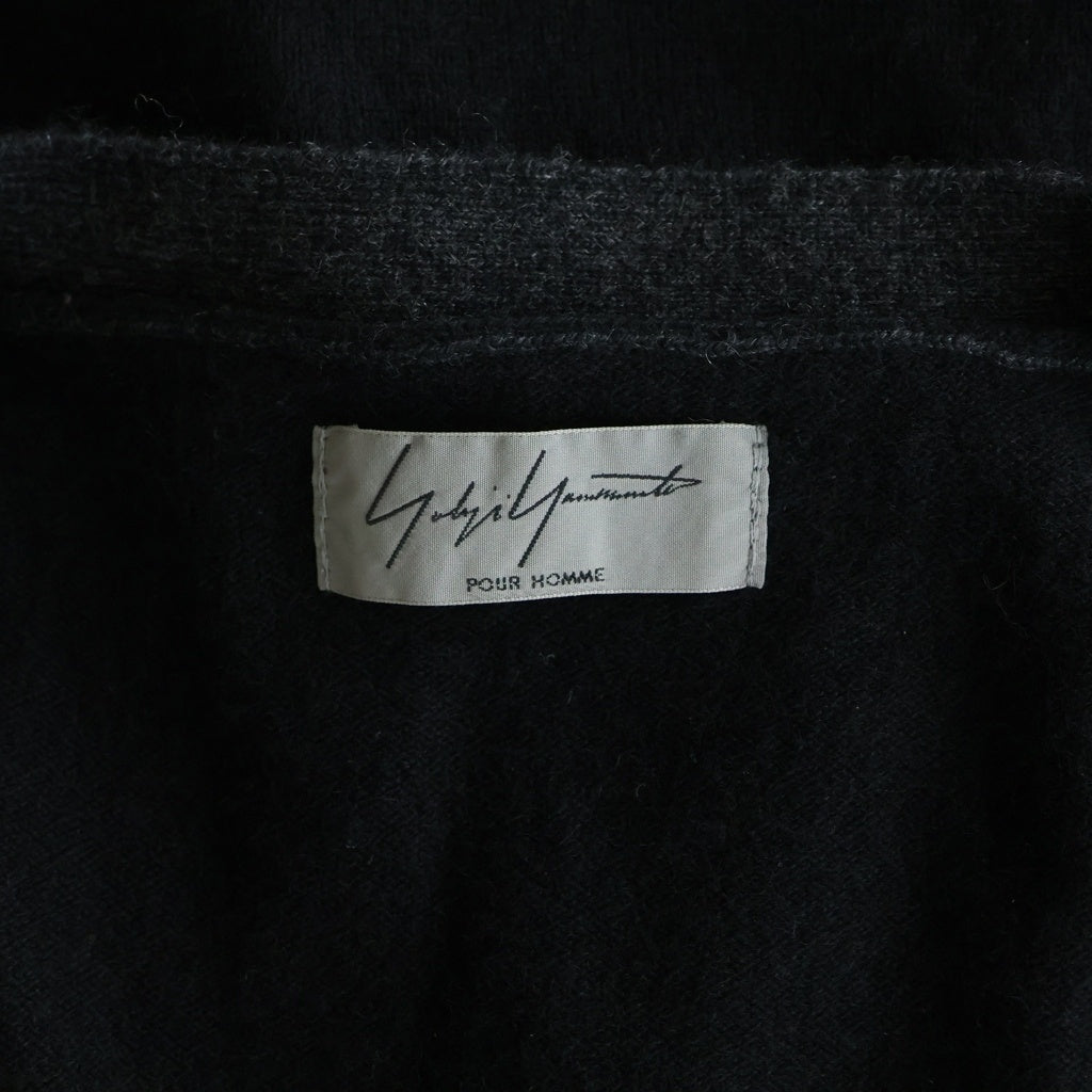 Yohji Yamamoto POUR HOMME(ヨウジヤマモト プールオム) 13AW ボーダー 切替 カシミア HQ-K93-198 カーディガン ブラック