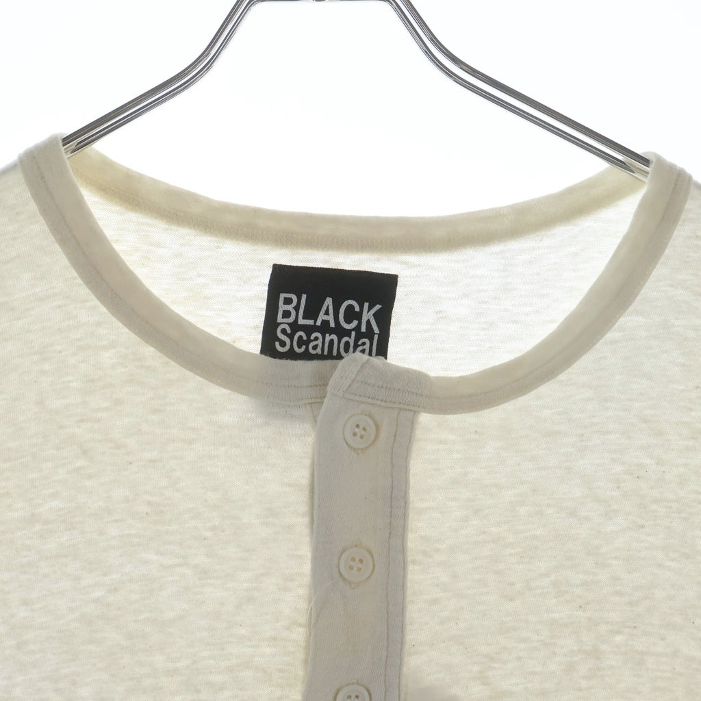 BLACK Scandal Yohji Yamamoto(ブラックスキャンダルヨウジヤマモト) 19AW ALL YOURE WANTING IS ME ヘンリーネック HC-T39-082 クルーネックカットソー ホワイト