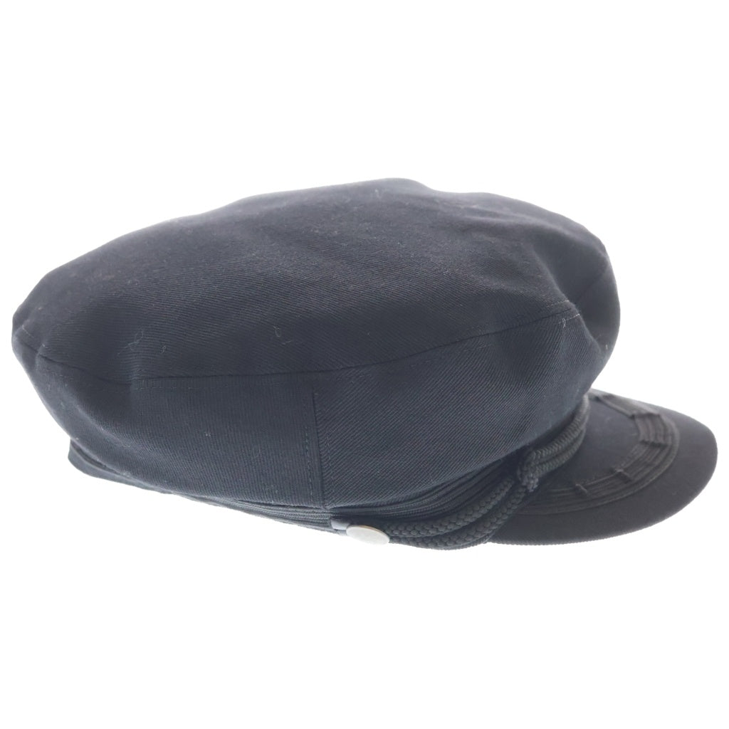 Yohji Yamamoto POUR HOMME(ヨウジヤマモト プールオム) 22AW ARMY GABARDINE FISHERMAN'S CAP つば裏レザー ギャバジン HE-H07-101 キャスケット ブラック