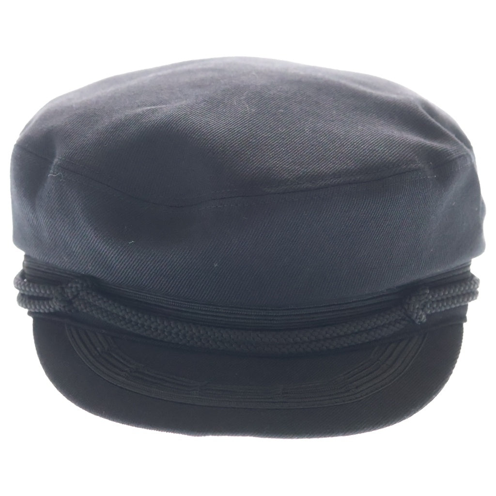 Yohji Yamamoto POUR HOMME(ヨウジヤマモト プールオム) 22AW ARMY GABARDINE FISHERMAN'S CAP つば裏レザー ギャバジン HE-H07-101 キャスケット ブラック