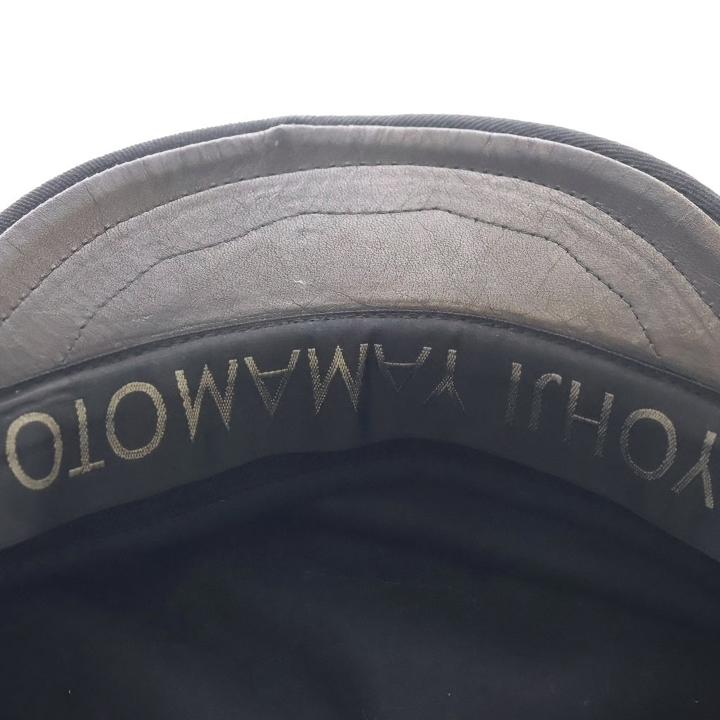 Yohji Yamamoto POUR HOMME(ヨウジヤマモト プールオム) 22AW ARMY GABARDINE FISHERMAN'S CAP つば裏レザー ギャバジン HE-H07-101 キャスケット ブラック