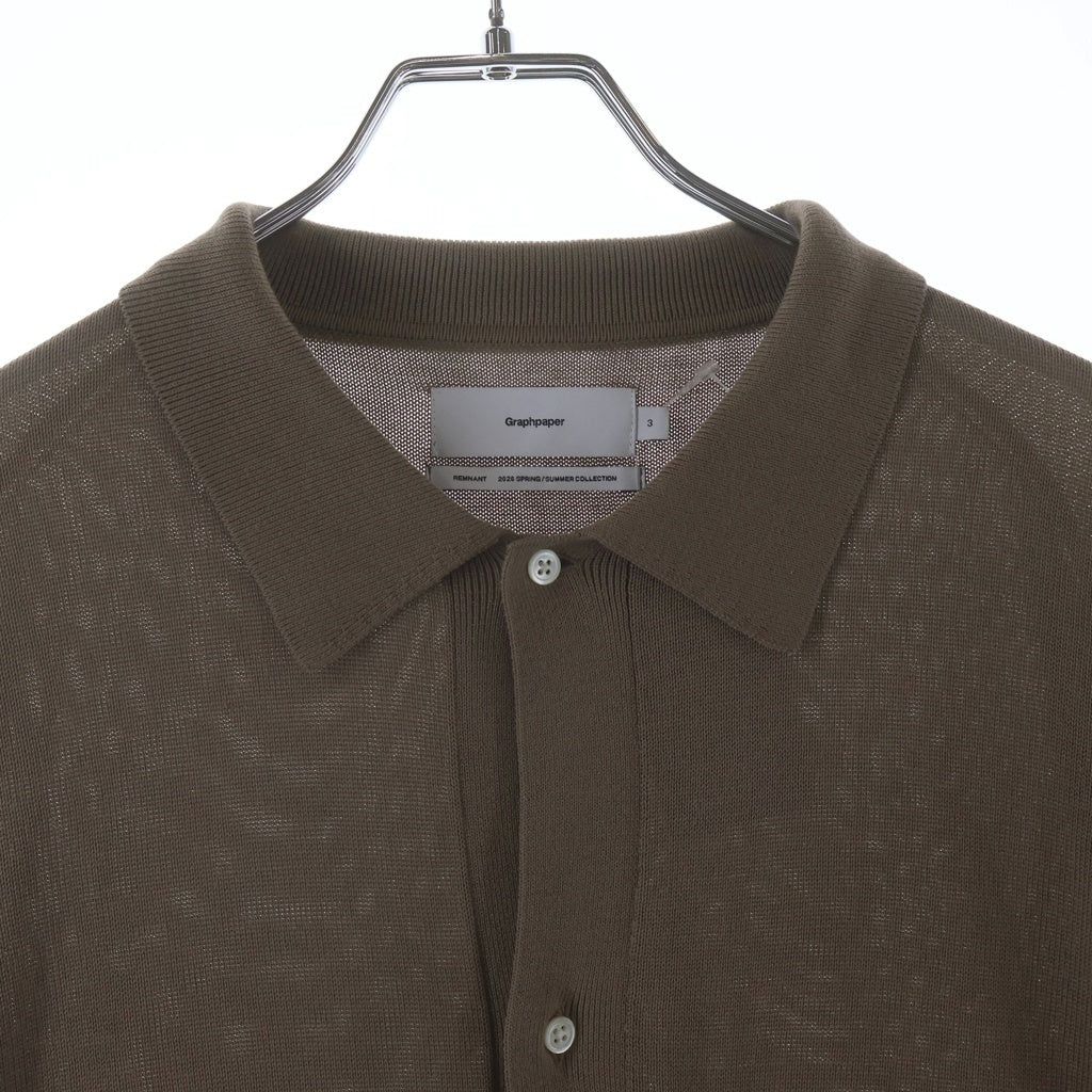 Graphpaper(グラフペーパー) 26SS Suvin High Gauge Knit Oversized L/S Shirt スビン ニットポロ ベージュ