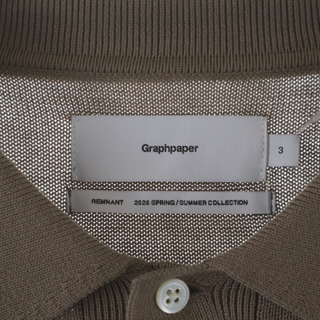 Graphpaper(グラフペーパー) 26SS Suvin High Gauge Knit Oversized L/S Shirt スビン ニットポロ ベージュ