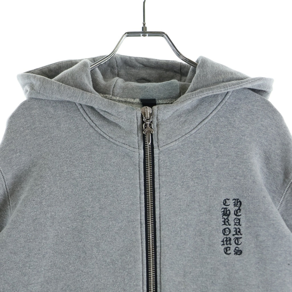 CHROME HEARTS(クロムハーツ) GRP Y NOT Zip Up Hoodie ダガージップ CHクロスジップ CHプラスパッチ付きダブルジップアップ グレーパーカー レディース