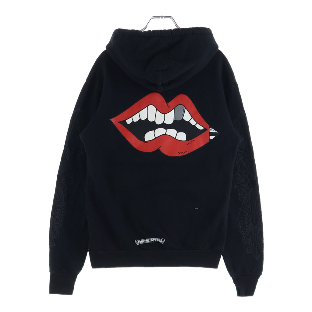 CHROME HEARTS(クロムハーツ) MATTY BOY チョンパーシルバートゥース 袖フローラル ホースシュー プルオーバーパーカー ブラック レディース