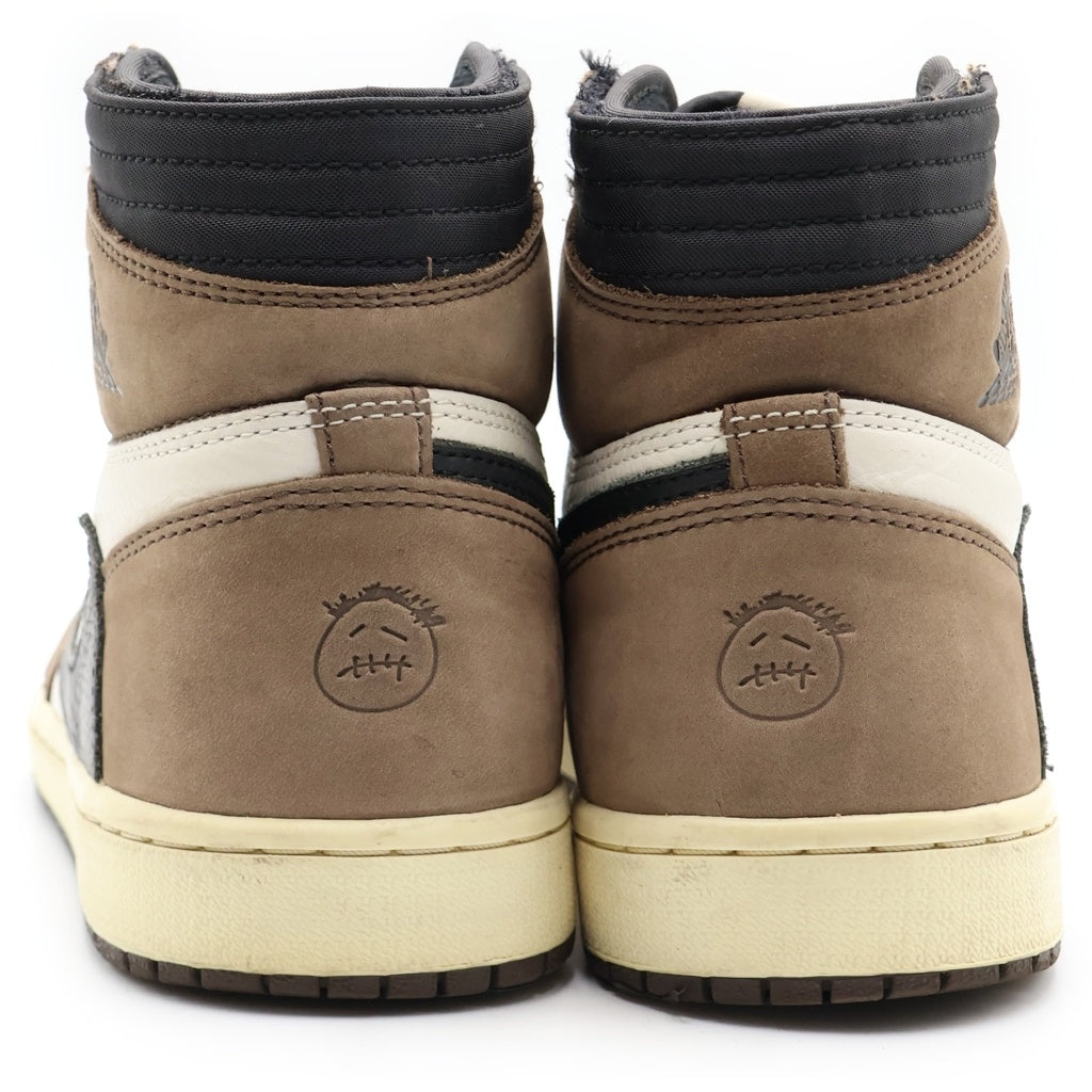 NIKE(ナイキ) ×TRAVIS SCOTT AIR JORDAN 1 RETRO HIGH OG TS SP トラヴィススコット エアジョーダン1 ハイカットスニーカー ブラウン/ホワイト US8.5/26.5cm CD4487-100