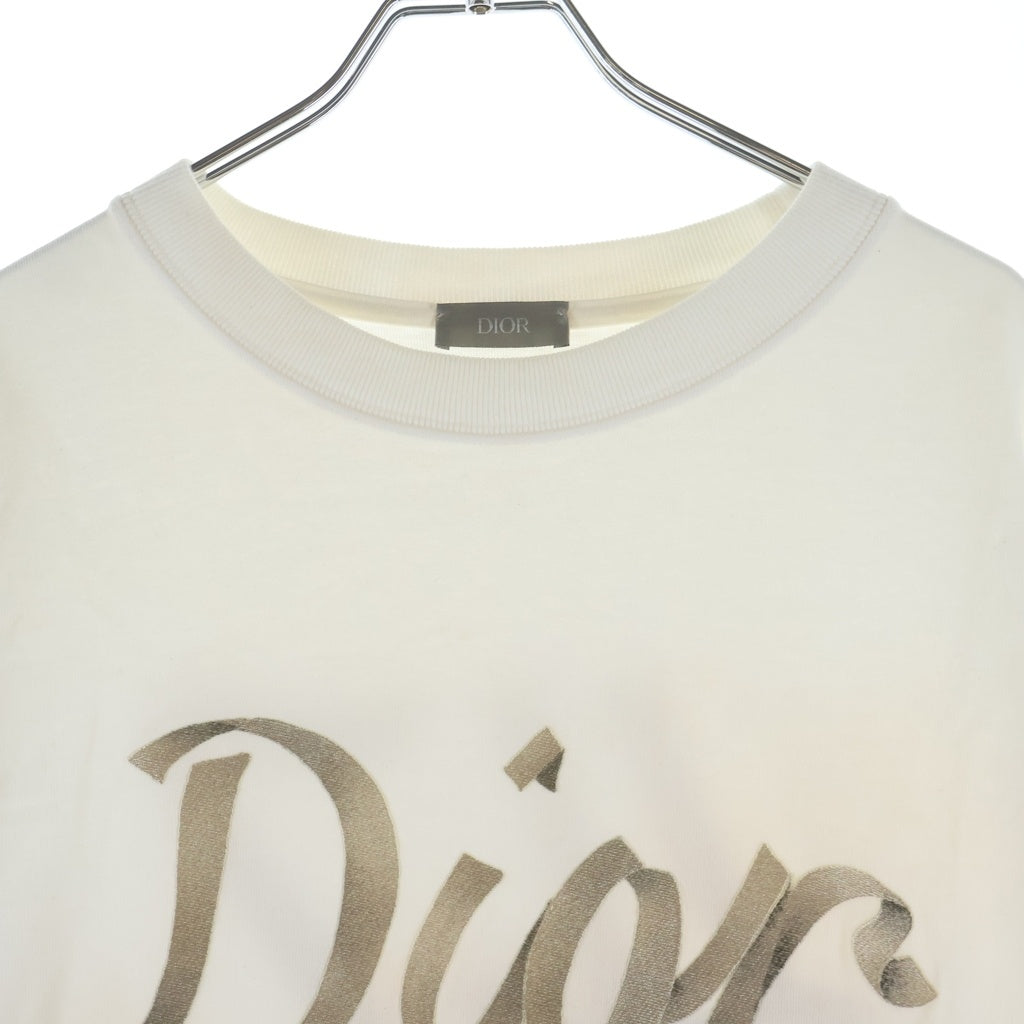DIOR(ディオール) フロントロゴ刺繍 クルーネック半袖Tシャツ 293J659A0554 ホワイト