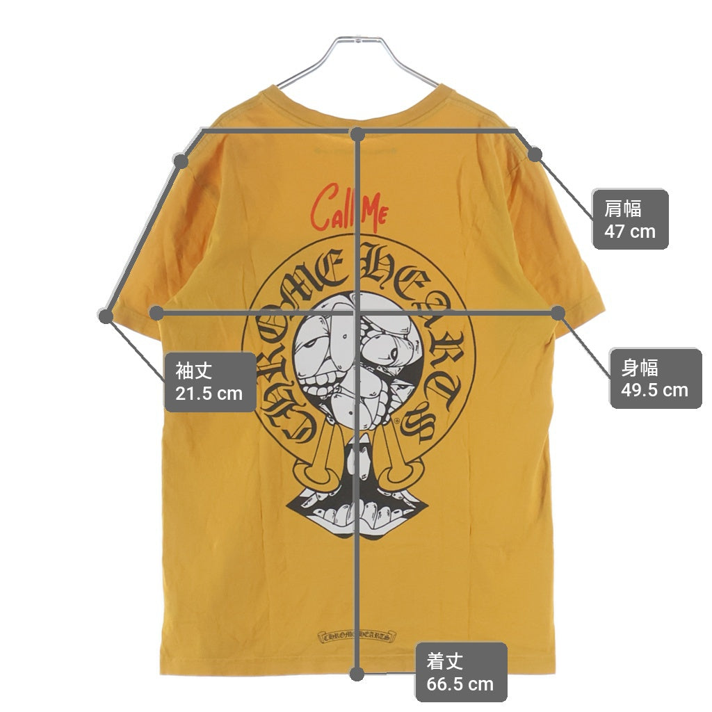 CHROME HEARTS(クロムハーツ) MATTY BOY PPO mustard Tee Call Me マッティボーイ マスタード プリント 半袖Tシャツ カットソー イエロー