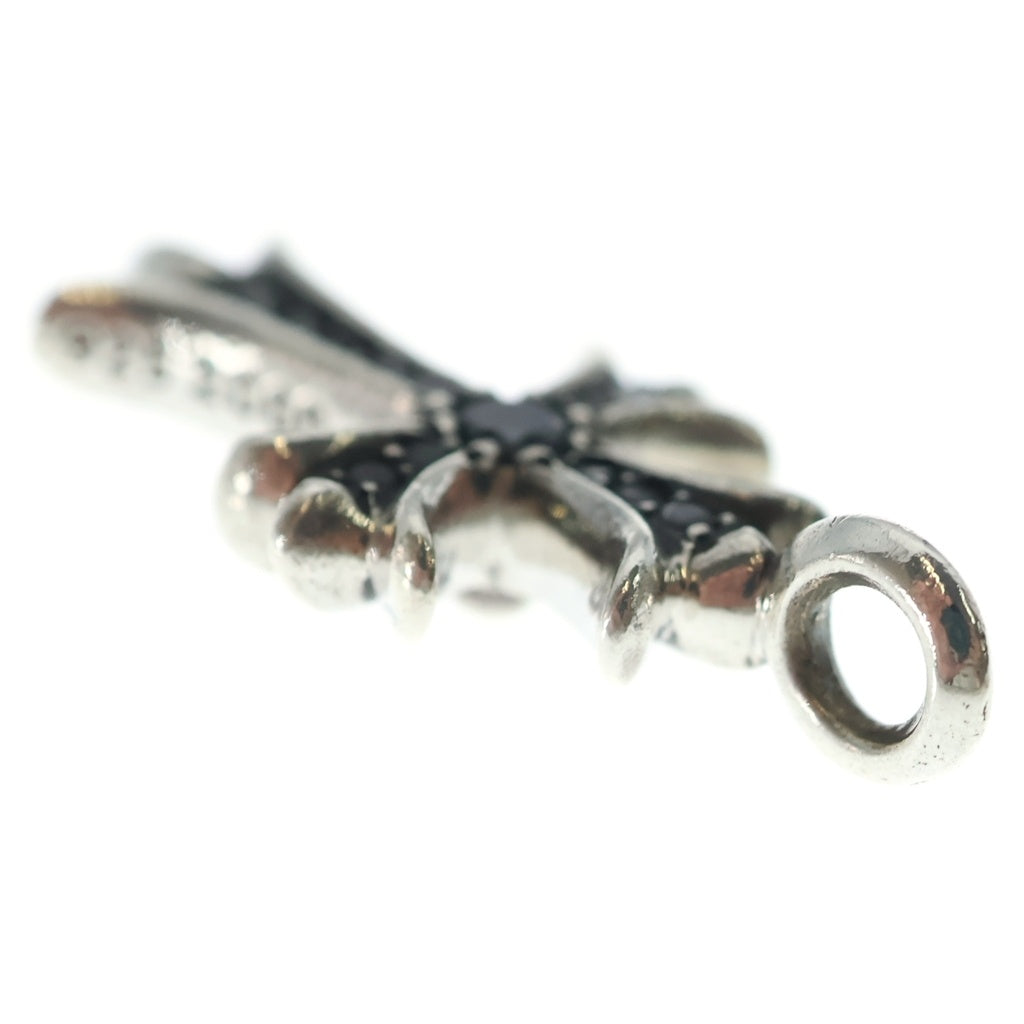 CHROME HEARTS(クロムハーツ) TNY CRSF P/B DIA タイニーファットクロス PAVEブラックダイヤ ペンダントトップ シルバー BCA322