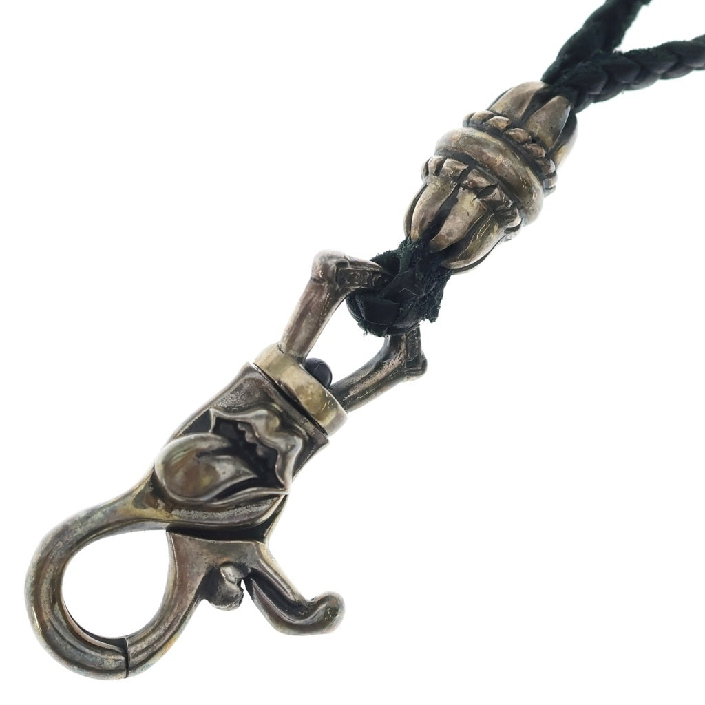 CHROME HEARTS(クロムハーツ) LIPS&TONGUE LANYARS リップ&タン ランヤード クリップホルダー レザーネックレス シルバー/ブラック