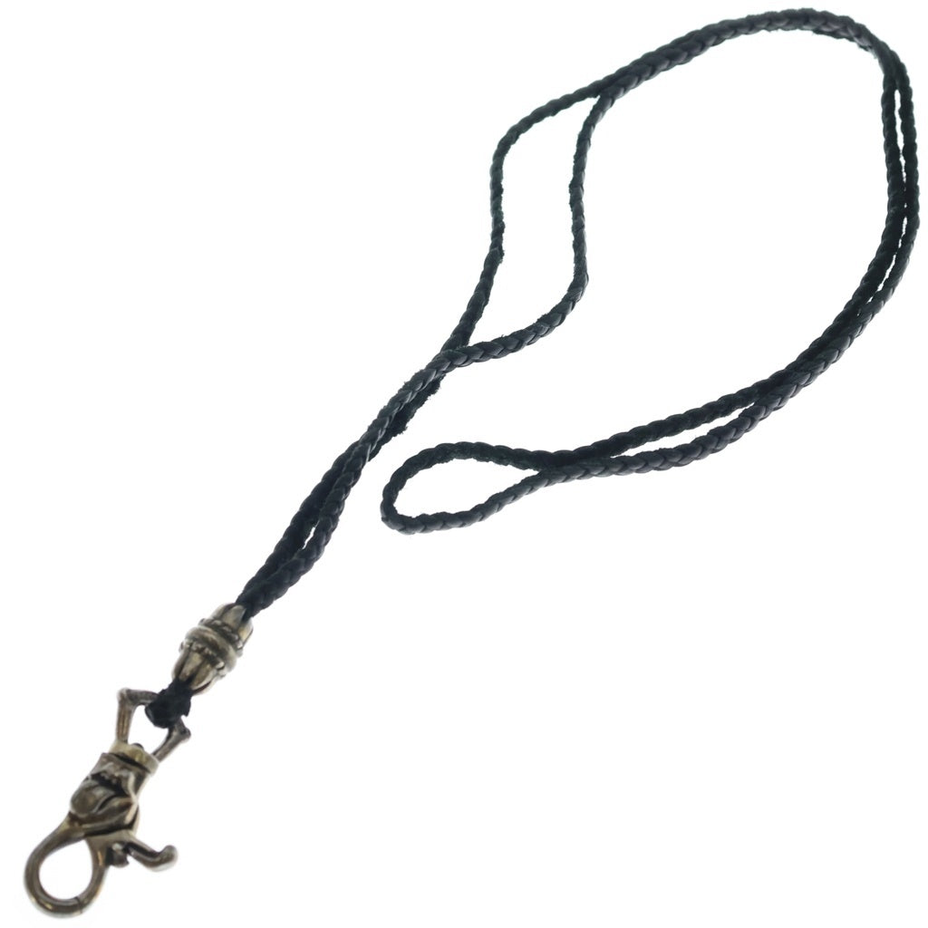 CHROME HEARTS(クロムハーツ) LIPS&TONGUE LANYARS リップ&タン ランヤード クリップホルダー レザーネックレス シルバー/ブラック