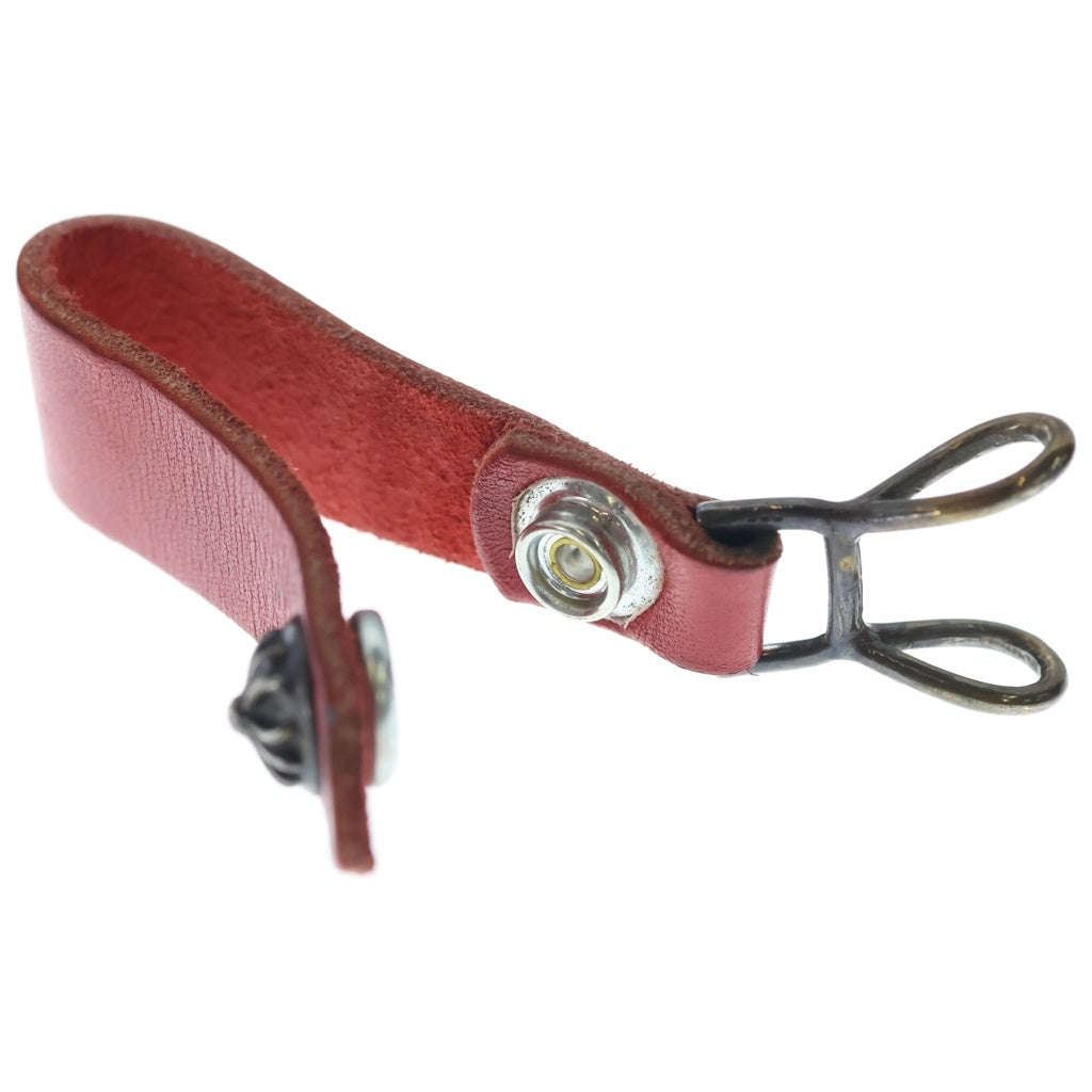 CHROME HEARTS(クロムハーツ) BELT LOOP クロスボールボタンレザーベルトループ シルバー/レッド