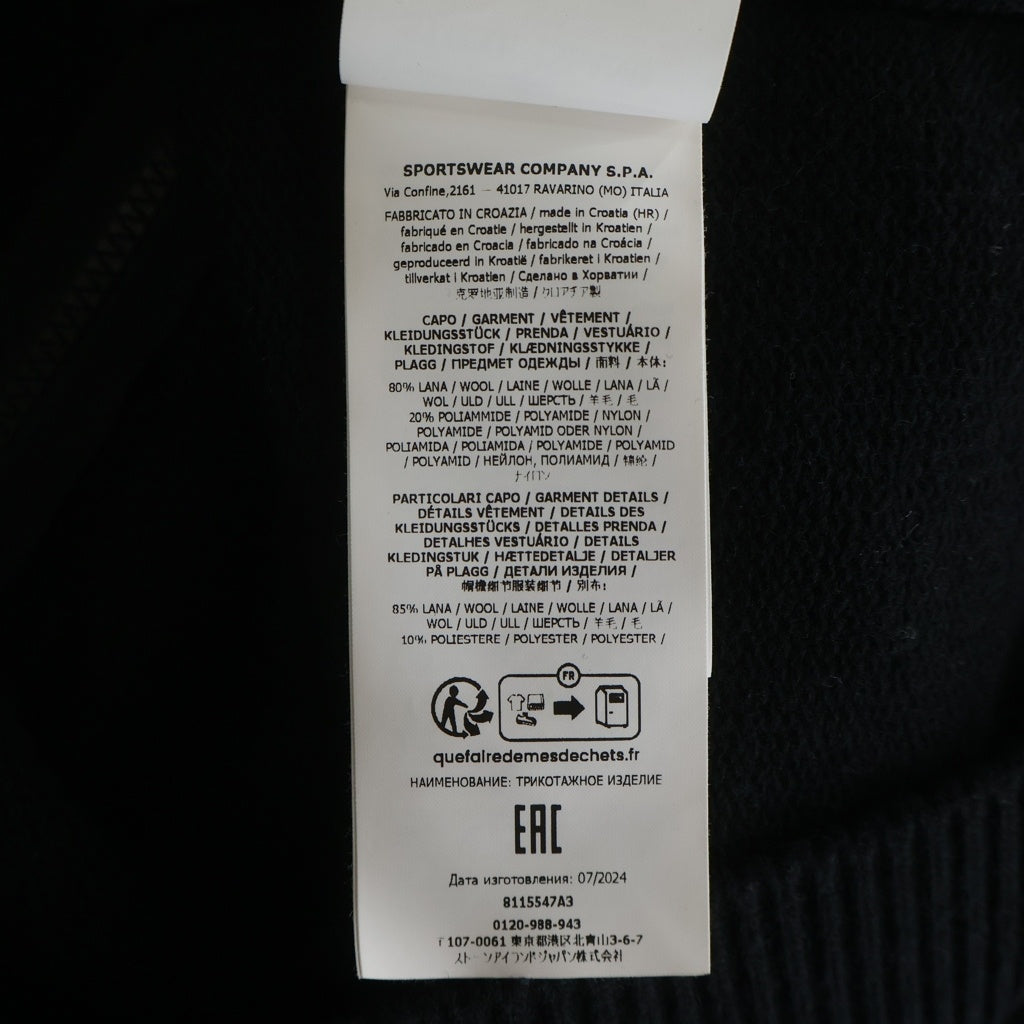 STONE ISLAND(ストーンアイランド) LAMBSWOOL cardigan ラムウール ニットカーディガン 8115547A3 ブラック