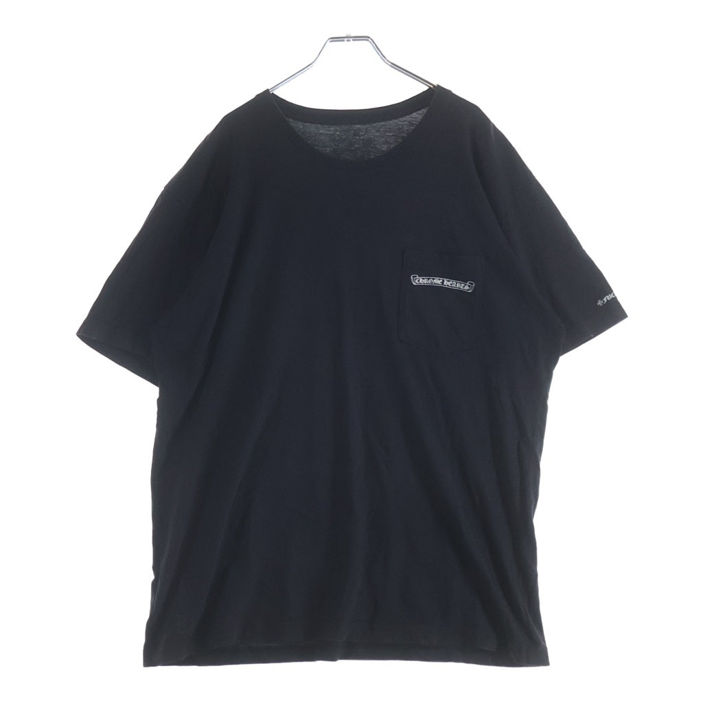 CHROME HEARTS(クロムハーツ) SCROLL LABEL T-SHIRT スクロールラベルプリント クルーネックポケット半袖Tシャツ ブラック