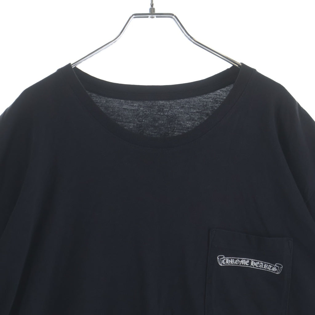 CHROME HEARTS(クロムハーツ) SCROLL LABEL T-SHIRT スクロールラベルプリント クルーネックポケット半袖Tシャツ ブラック
