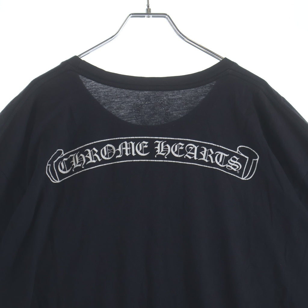 CHROME HEARTS(クロムハーツ) SCROLL LABEL T-SHIRT スクロールラベルプリント クルーネックポケット半袖Tシャツ ブラック
