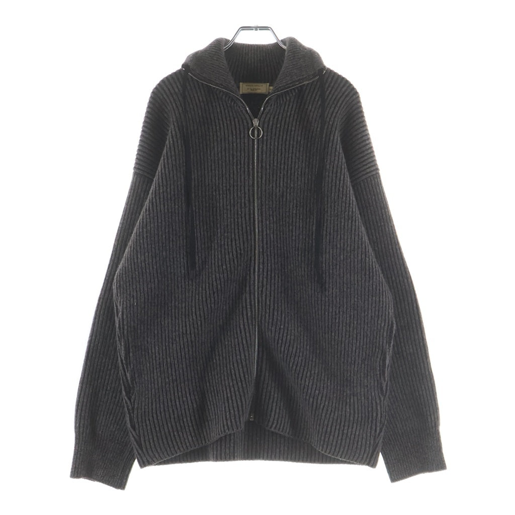 MAISON KITSUNE(メゾンキツネ) Loose-Fit Zip-Up Cardigan ジップアップカーディガン ニットセーター DU00509KT1006 チャコールグレー