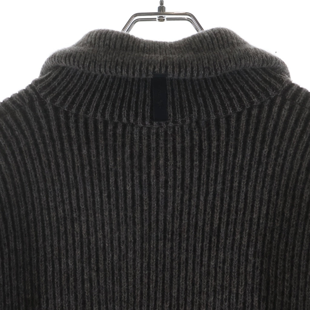 MAISON KITSUNE(メゾンキツネ) Loose-Fit Zip-Up Cardigan ジップアップカーディガン ニットセーター DU00509KT1006 チャコールグレー