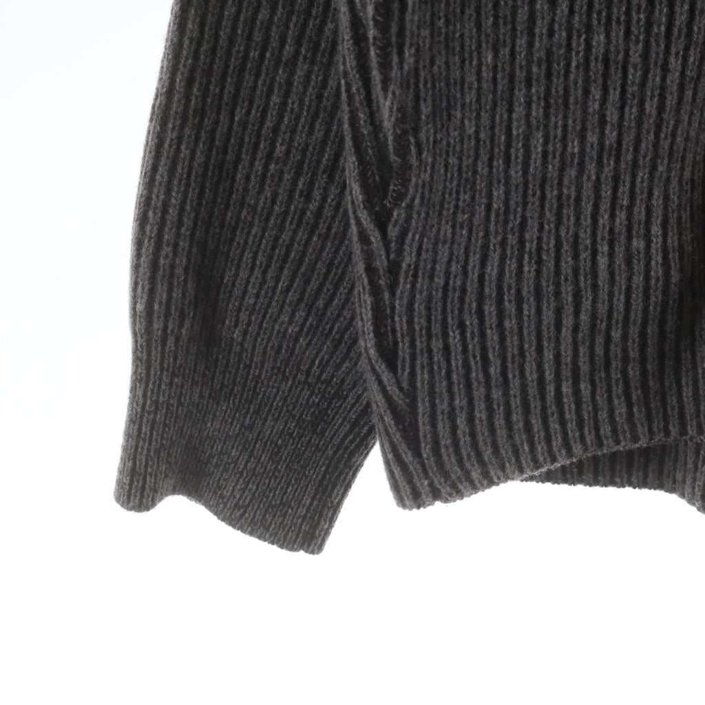 MAISON KITSUNE(メゾンキツネ) Loose-Fit Zip-Up Cardigan ジップアップカーディガン ニットセーター DU00509KT1006 チャコールグレー