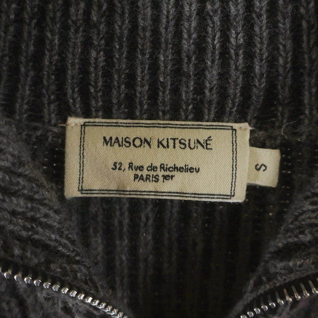 MAISON KITSUNE(メゾンキツネ) Loose-Fit Zip-Up Cardigan ジップアップカーディガン ニットセーター DU00509KT1006 チャコールグレー