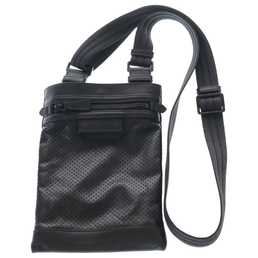 BOTTEGA VENETA(ボッテガヴェネタ) パンチングレザー ショルダーバッグ ブラック