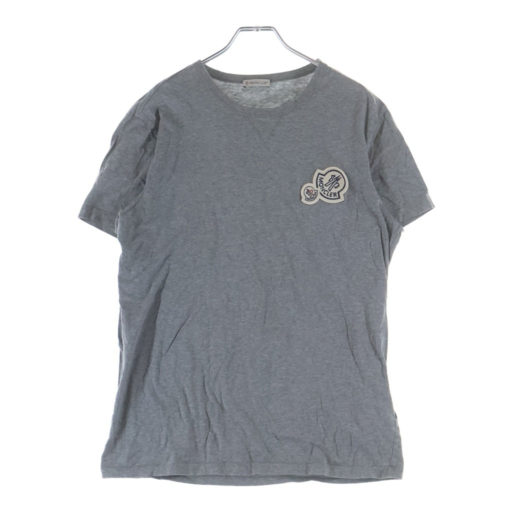 MONCLER(モンクレール) MAGLIA T-SHIRT ロゴワッペン クルーネック半袖Tシャツ グレー E20918032500