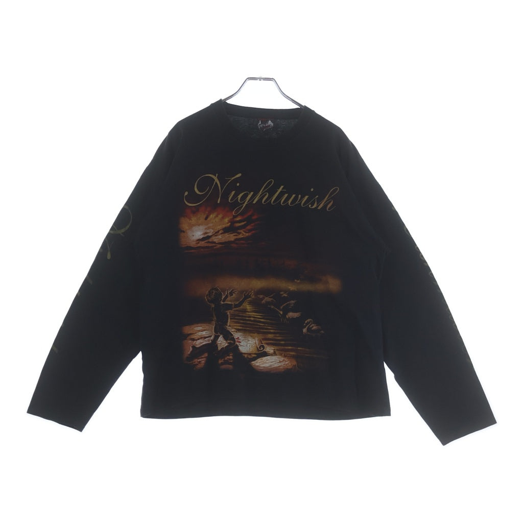 VINTAGE(ヴィンテージ) 00s NIGHT WISH Wishmaster ナイトウィッシュ ウィッシュマスター 袖プリ ロングスリーブカットソー ブラック