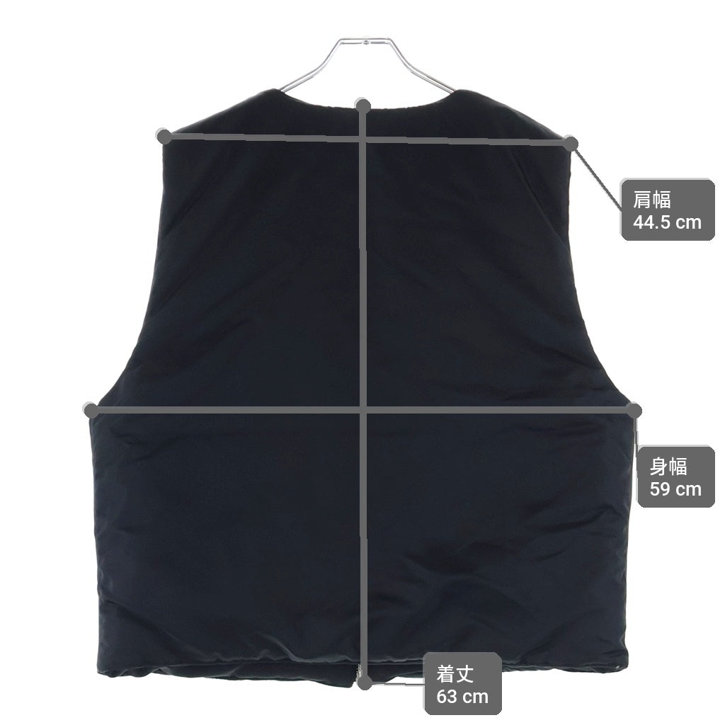 ASKYURSELF(アスクユアセルフ) Nylon Puffer Bomber Vest ナイロン パファー ボンバー ベスト ブラック
