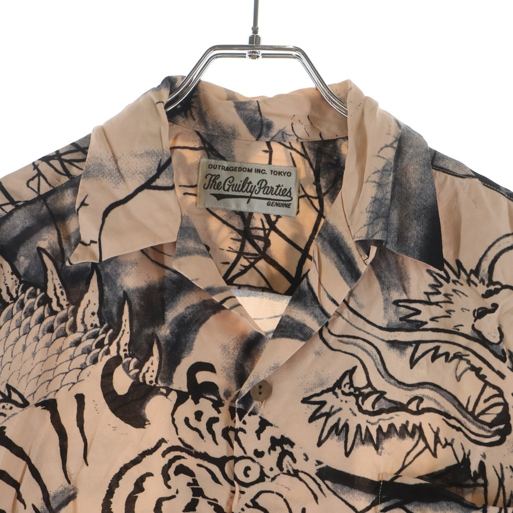 WACKO MARIA(ワコマリア) 22SS × TIM LEHI ティムリーハイ HAWAIIAN SHIRT S/S 開襟 半袖ハワイアンシャツ サーモンピンク