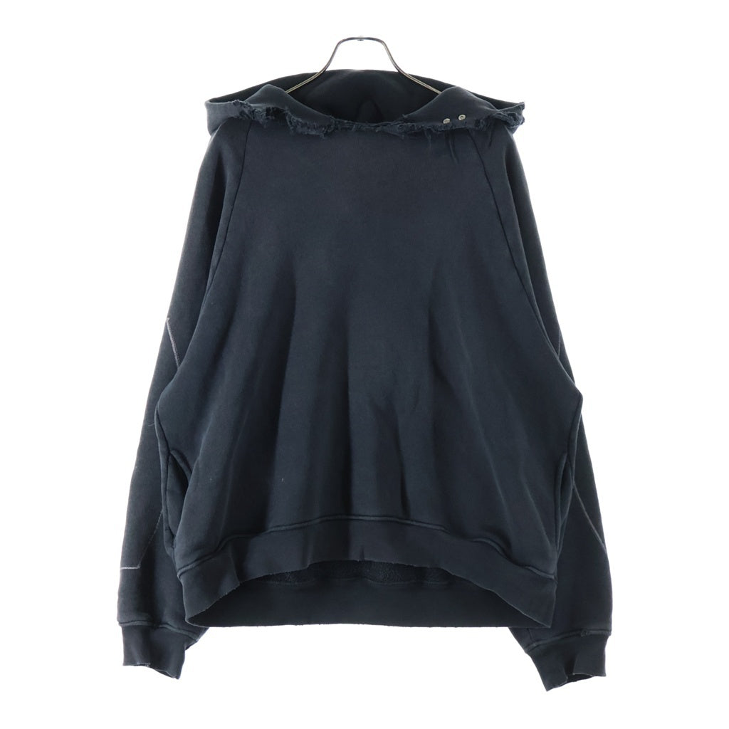 ASKYURSELF(アスクユアセルフ) AYS Marked Repaired Hoodie マークド リペアード ダメージ加工 プルオーバーパーカー ブラック
