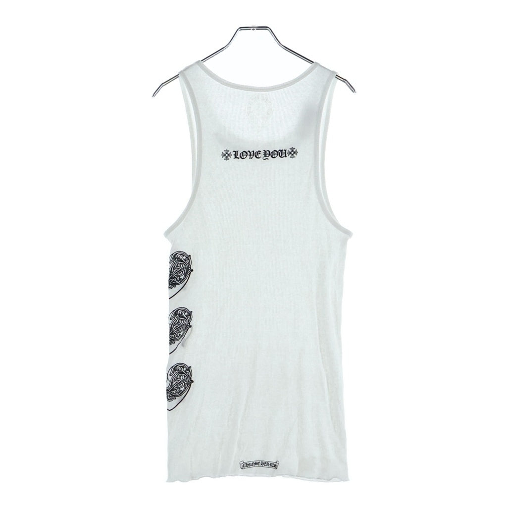 CHROME HEARTS(クロムハーツ) Viny Heart Love You Rib Tank Top ヴィニーハート ラブユー リブ タンクトップ ホワイト