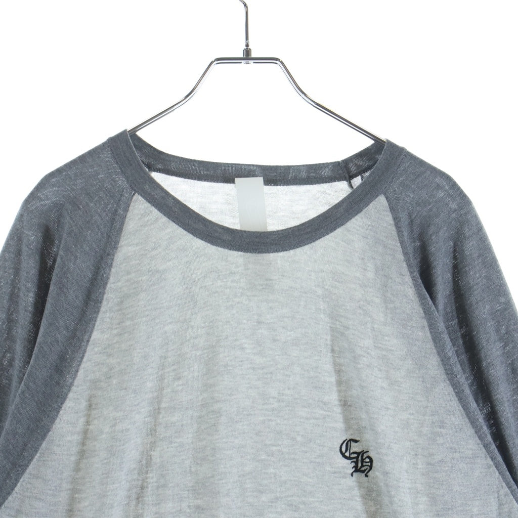 CHROME HEARTS(クロムハーツ) 3CROSS PATCH CH刺繍 ラグランロングスリーブTシャツ グレー