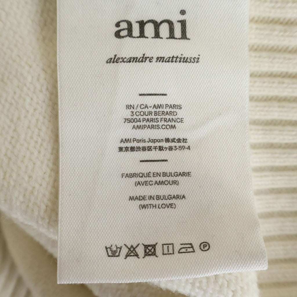 ami paris(アミパリス) AMI DE COEUR CREW NECK SWEATER アミ ドゥ クール クルーネック ニット セーター アイボリー UKS002.018