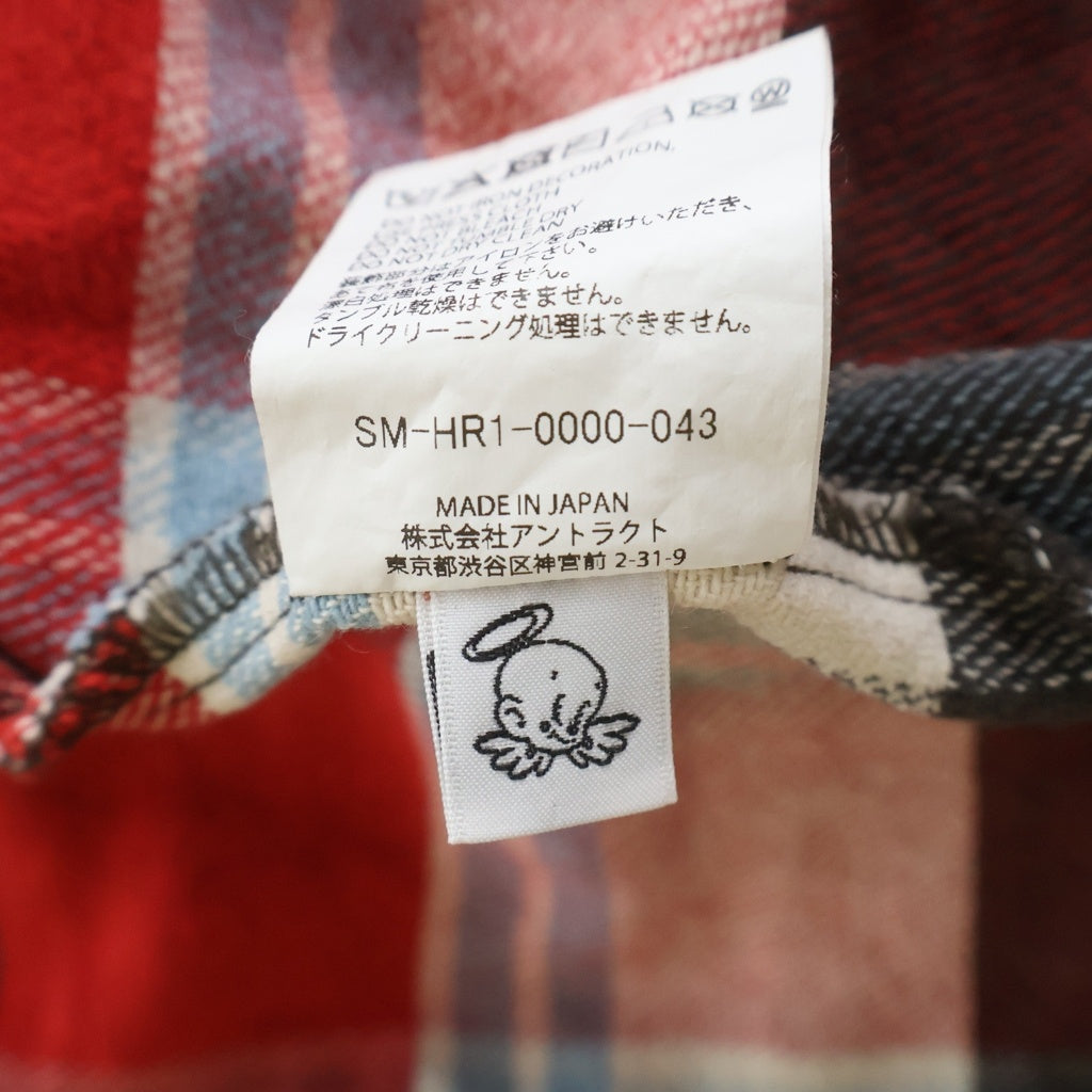 SAINT MICHAEL(セントマイケル) 25AW FLANNEL SHIRT SM-HR1-0000-043 ダメージ加工 長袖フランネルシャツ レッド