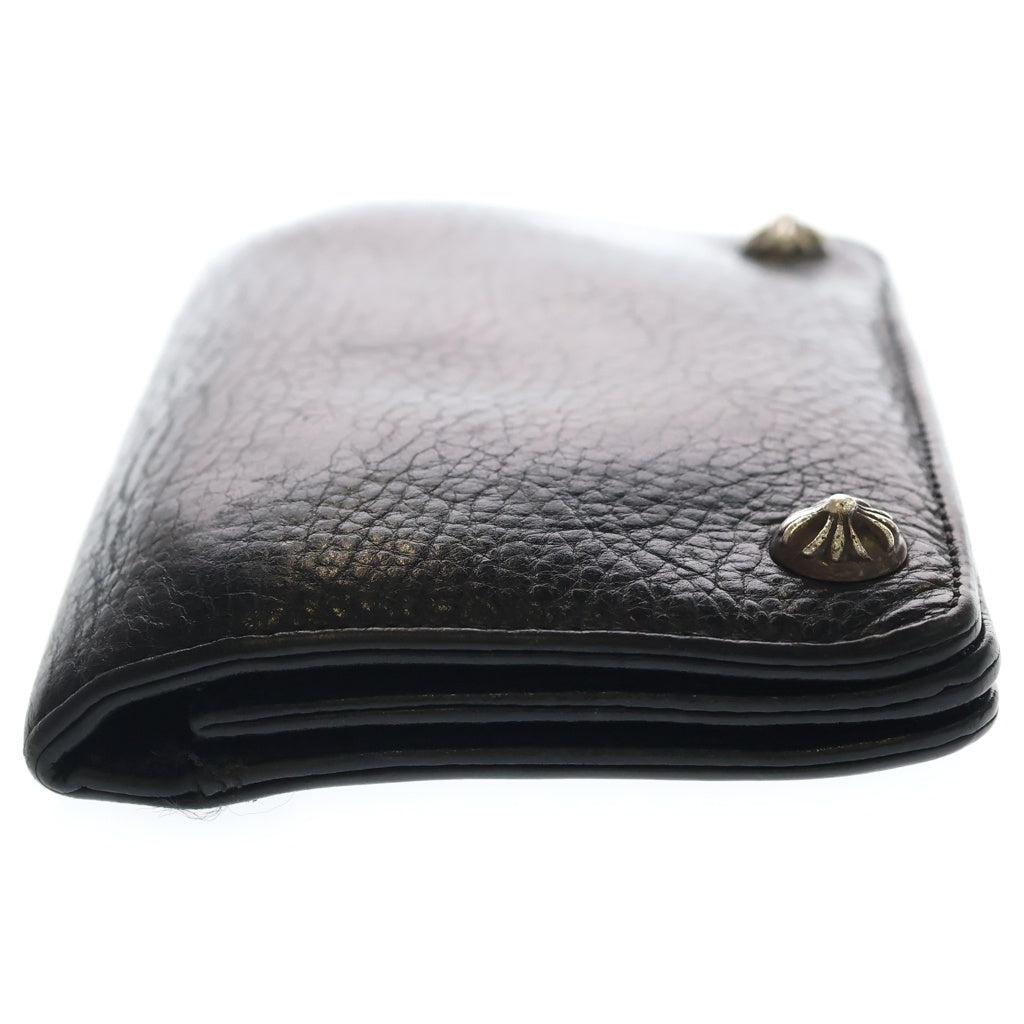 CHROME HEARTS(クロムハーツ) 2ZIP 2ジップ クロスボールボタンレザーウォレット 財布 ブラック BCA363